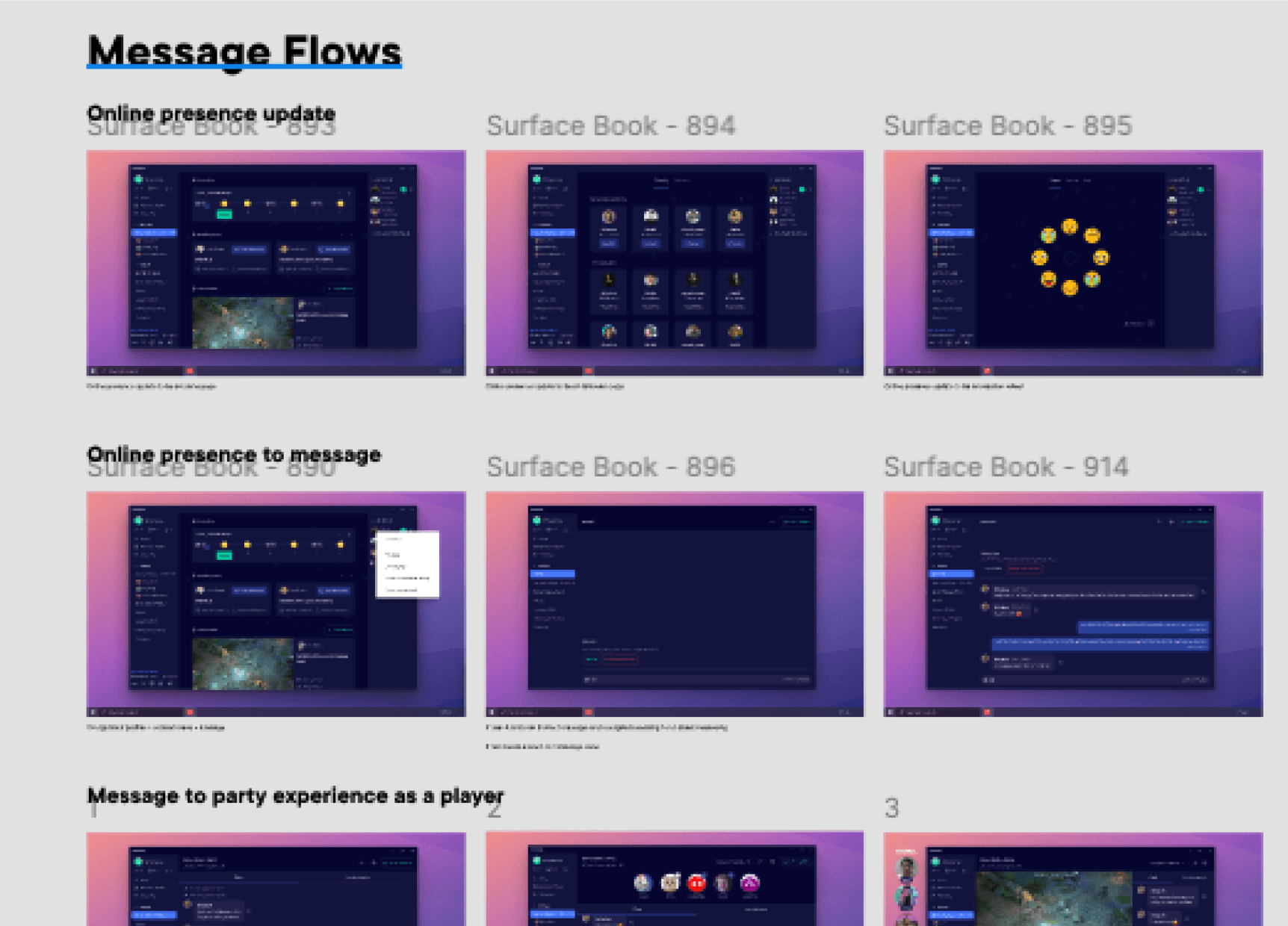 Message flows board